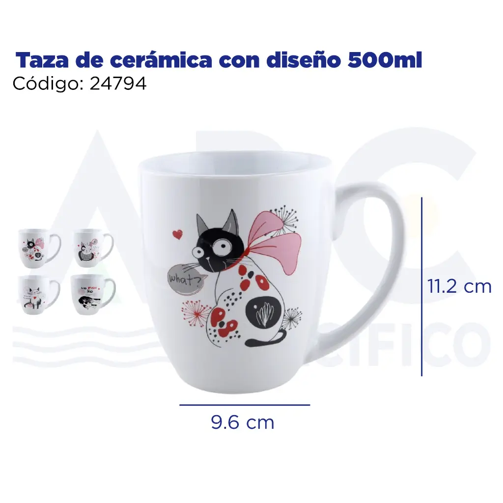 Taza de cerámica con diseño 500ml