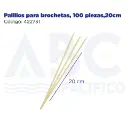 Palillos para brochetas, 100 piezas,20cm