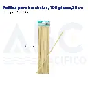 Palillos para brochetas, 100 piezas,30cm