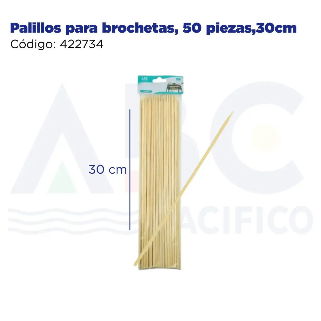 Palillos para brochetas, 50 piezas,30cm