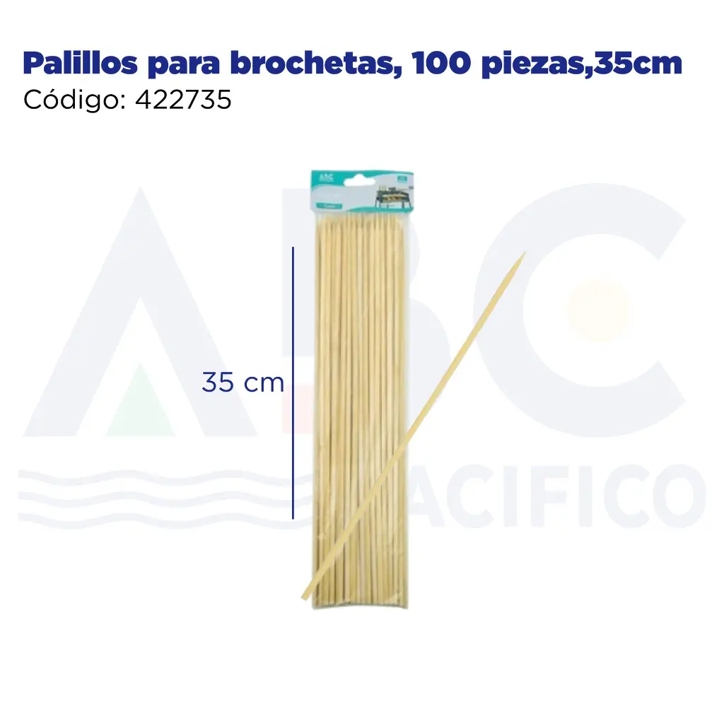 Palillos para brochetas, 100 piezas,35cm