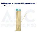 Palillos para brochetas, 100 piezas,40cm