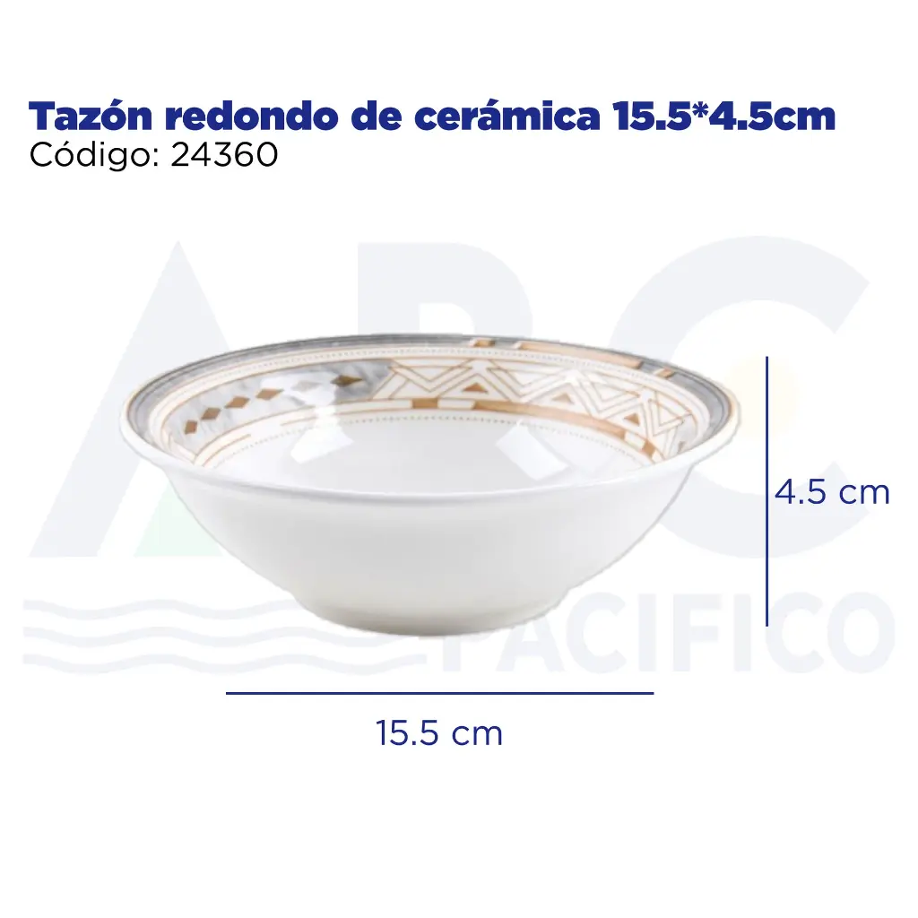 Tazón redondo de cerámica 15.5*4.5cm