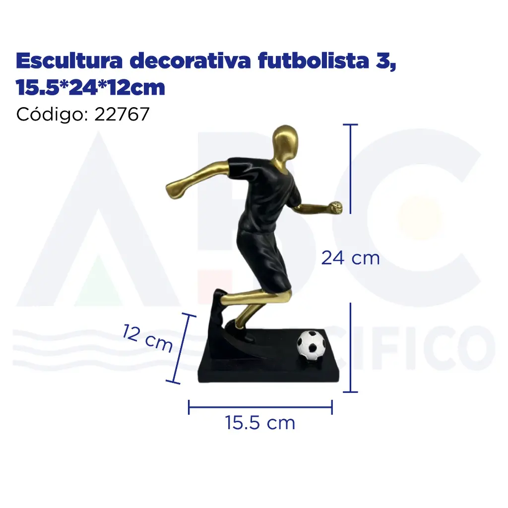 Escultura decorativa futbolista 3, 15.5*24*12cm