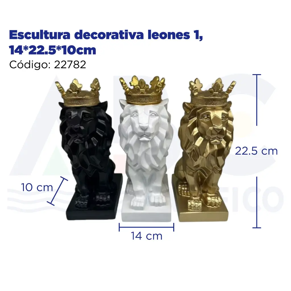 Escultura decorativa leones 1, 14*22.5*10cm