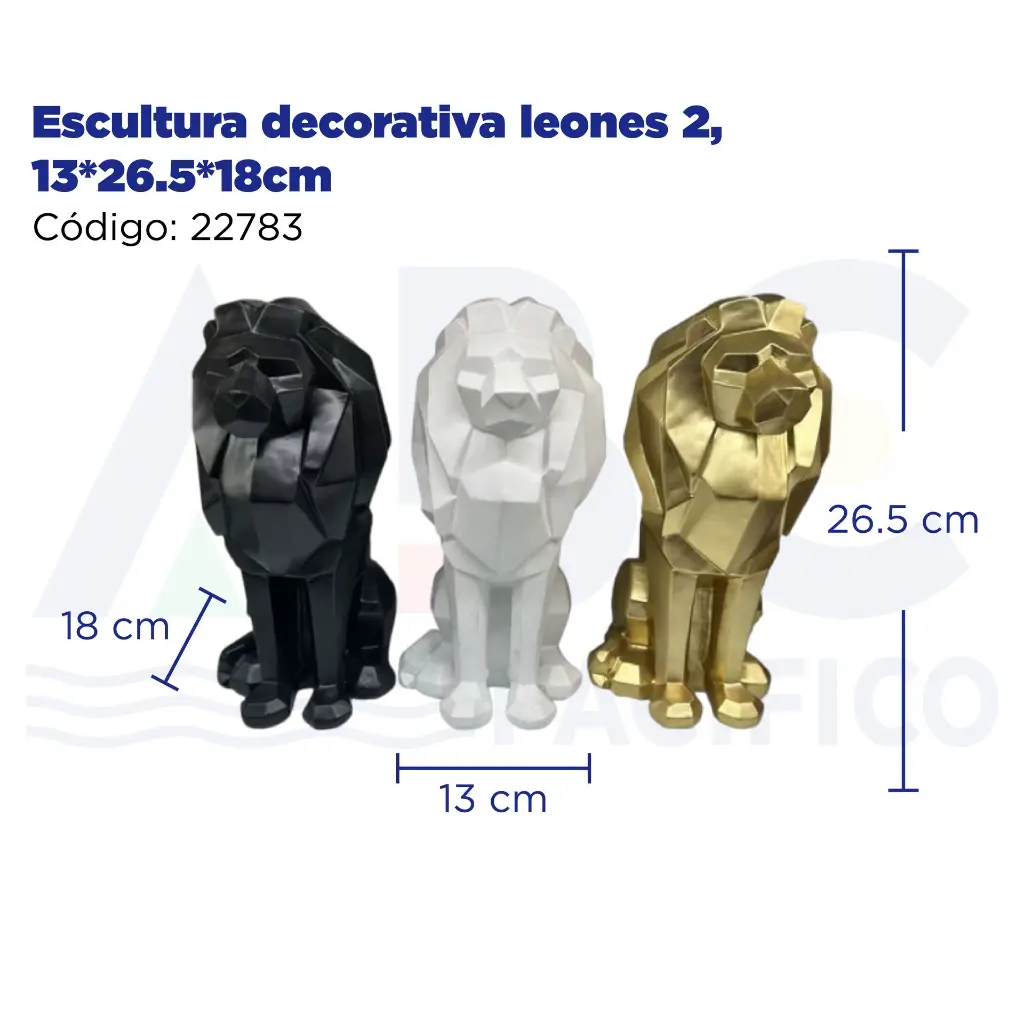 Escultura decorativa leones 2, 13*26.5*18cm