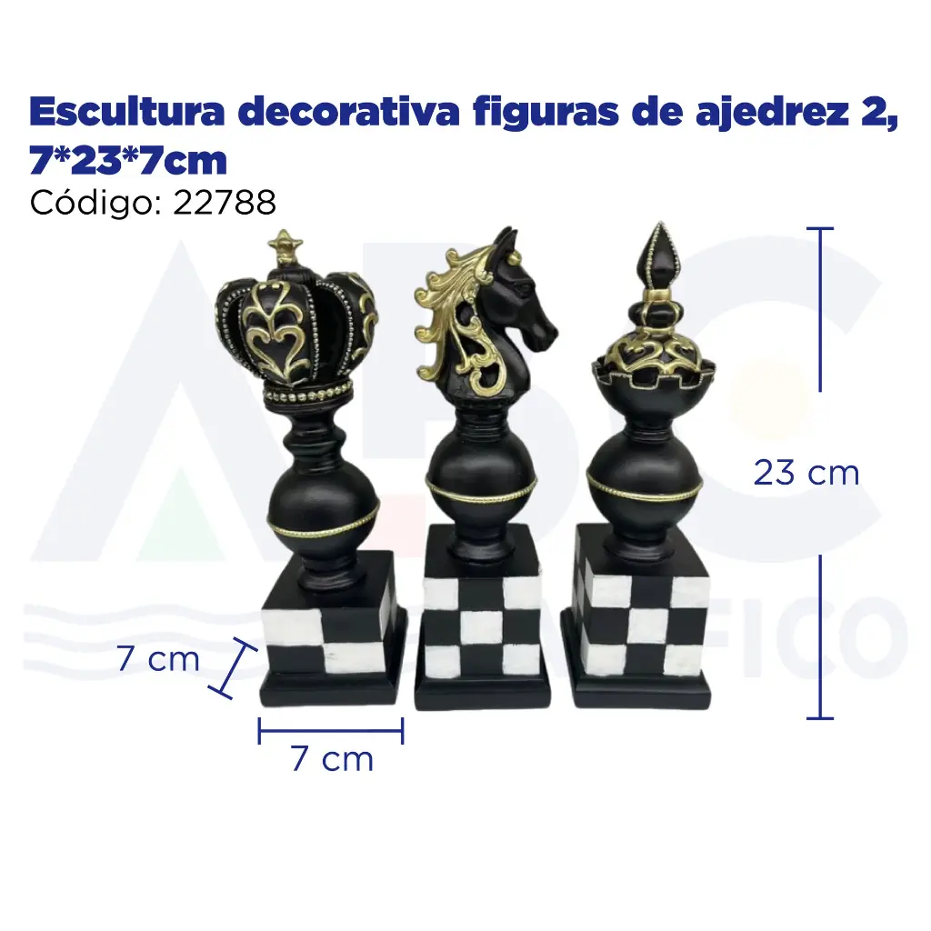 Escultura decorativa figuras de ajedrez 2, 7*23*7cm