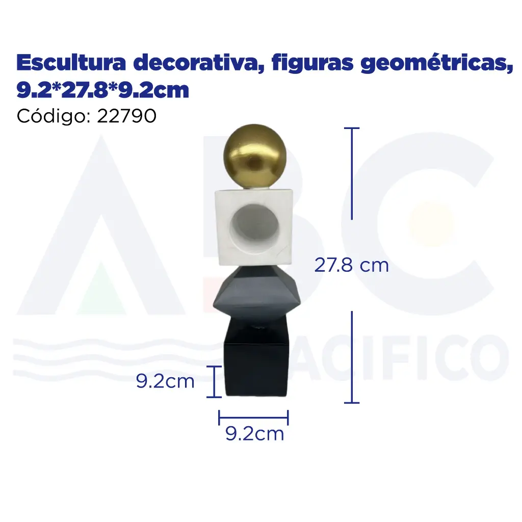Escultura decorativa, figuras geométricas, 9.2*27.8*9.2cm