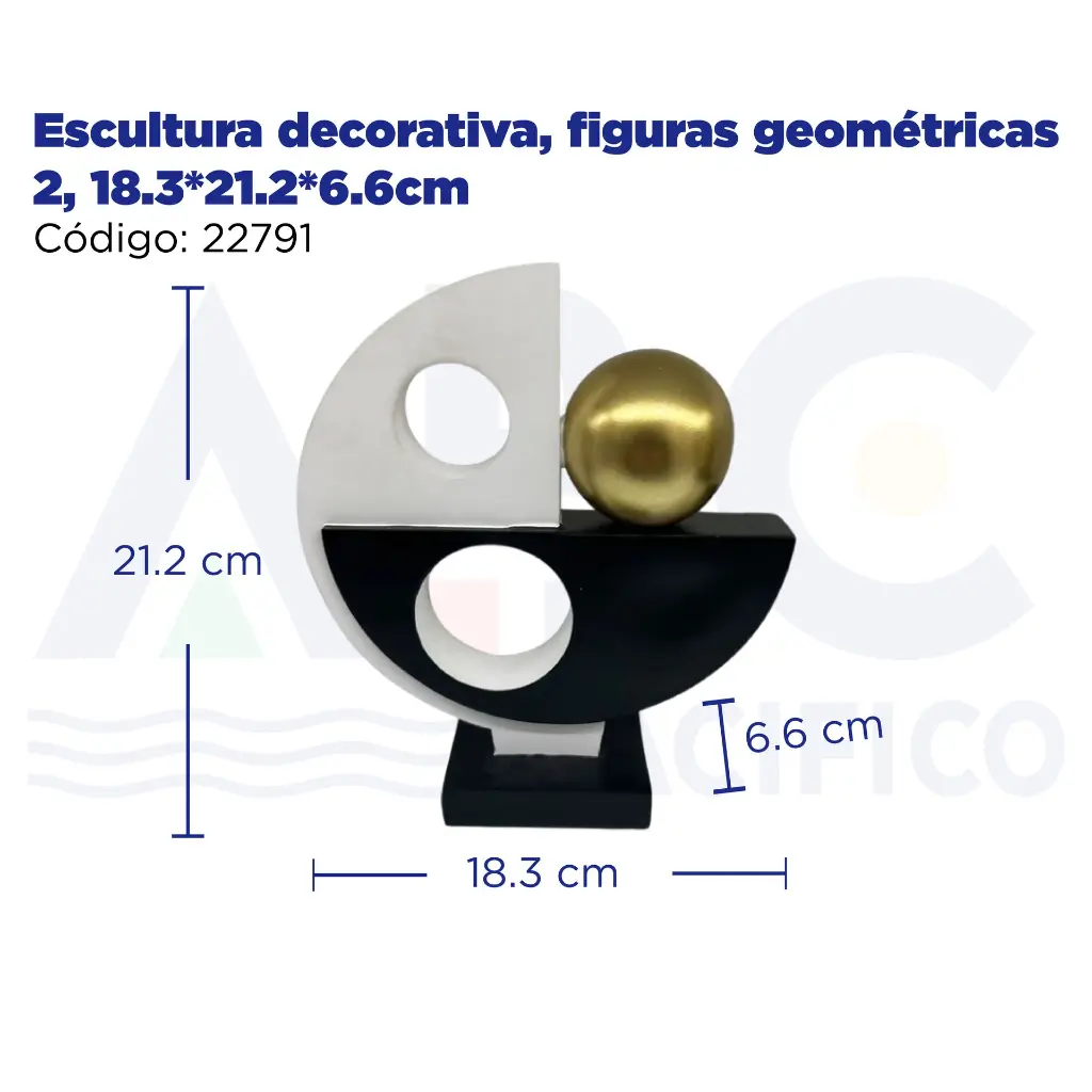 Escultura decorativa, figuras geométricas 2, 18.3*21.2*6.6cm