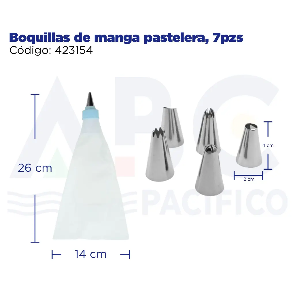 Boquillas de manga pastelera, 7pzs