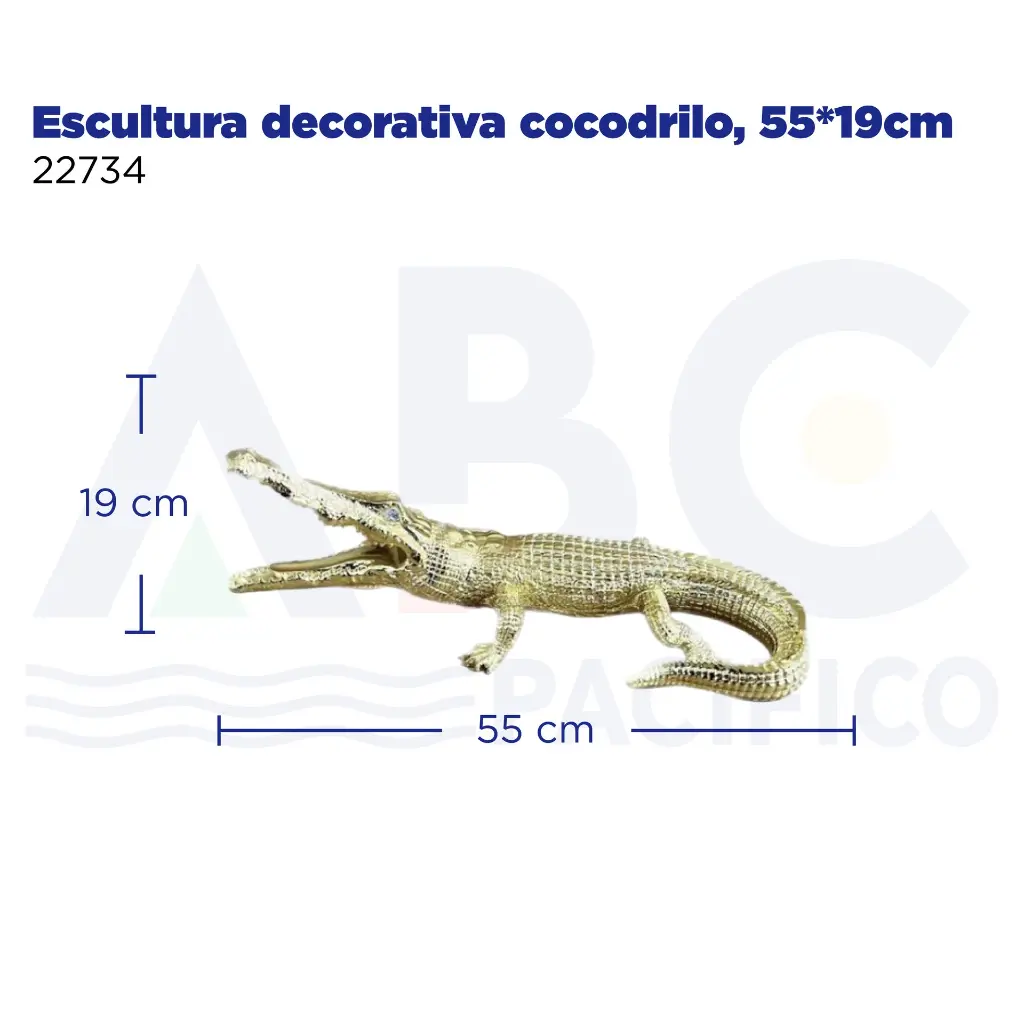Escultura decorativa cocodrilo, 55*19cm