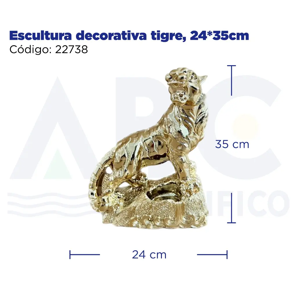 Escultura decorativa tigre, 24*35cm