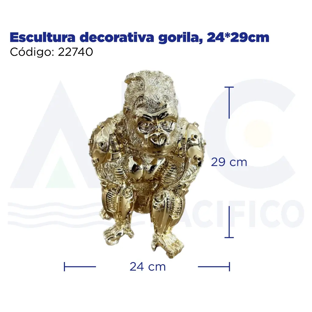 Escultura decorativa gorila, 24*29cm