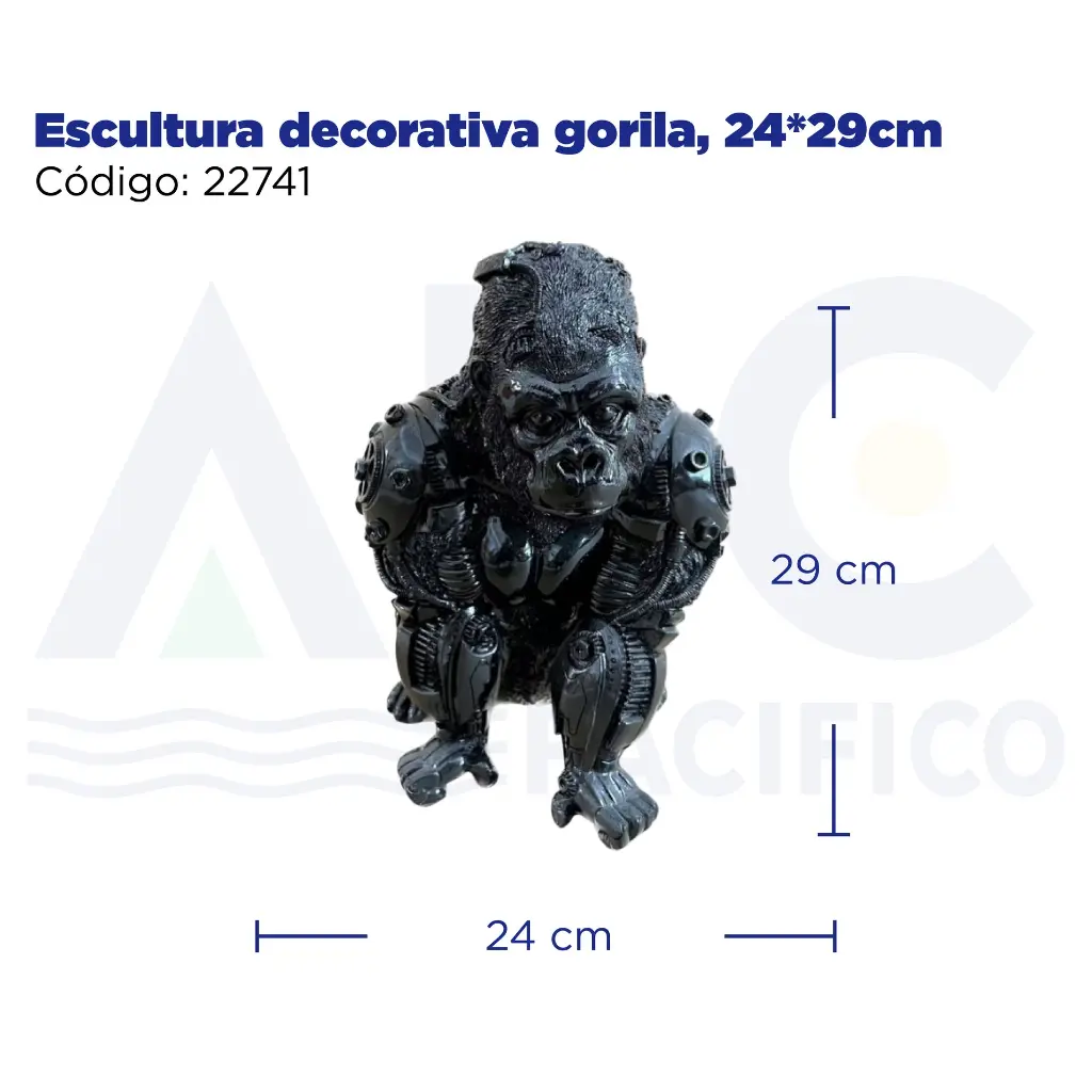 Escultura decorativa gorila, 24*29cm