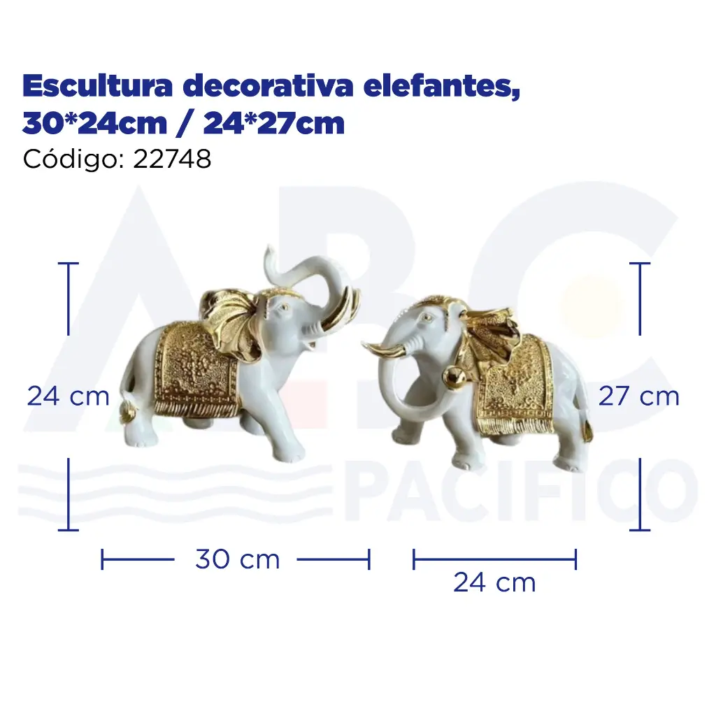 Escultura decorativa elefantes, 30*24cm / 24*27cm