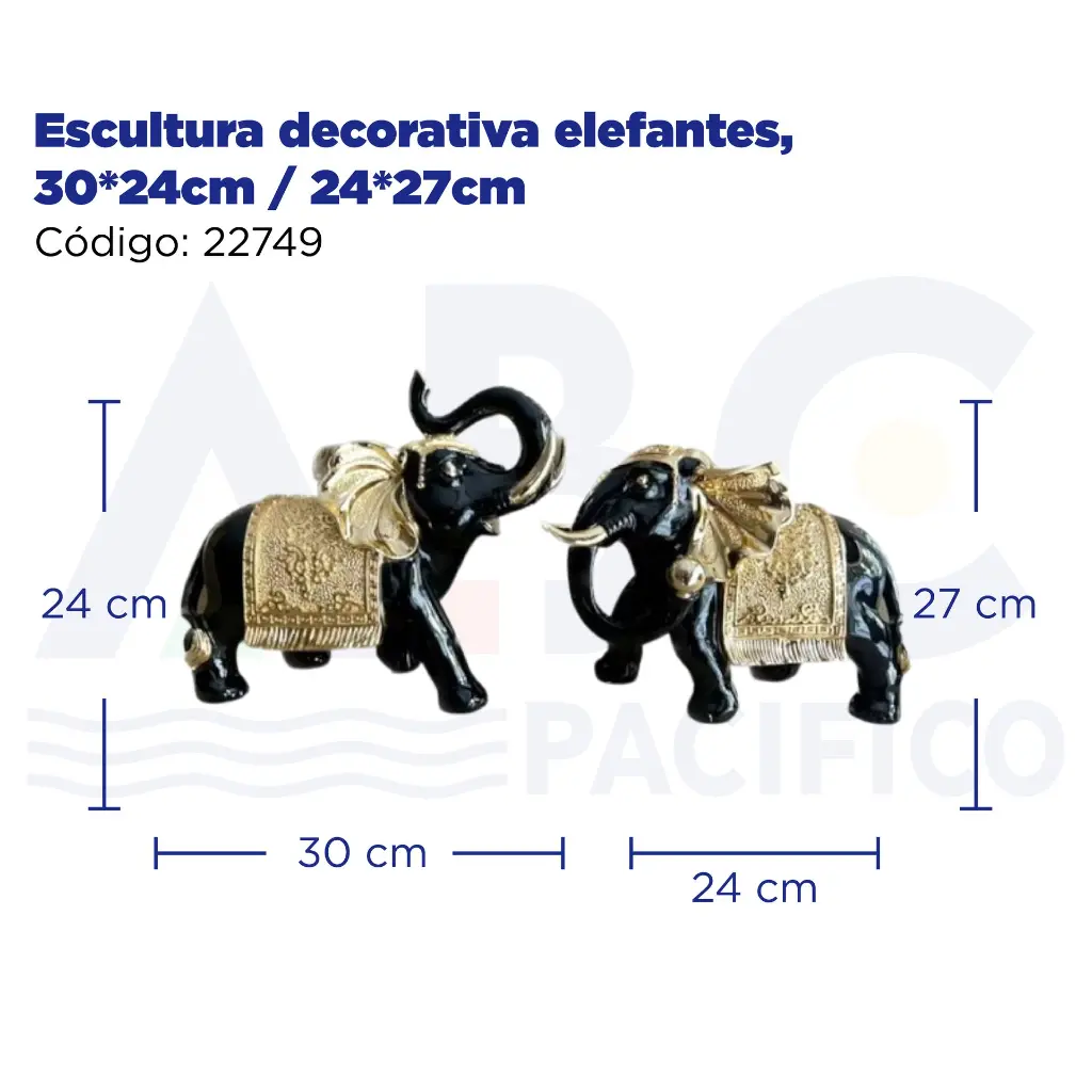 Escultura decorativa elefantes, 30*24cm / 24*27cm