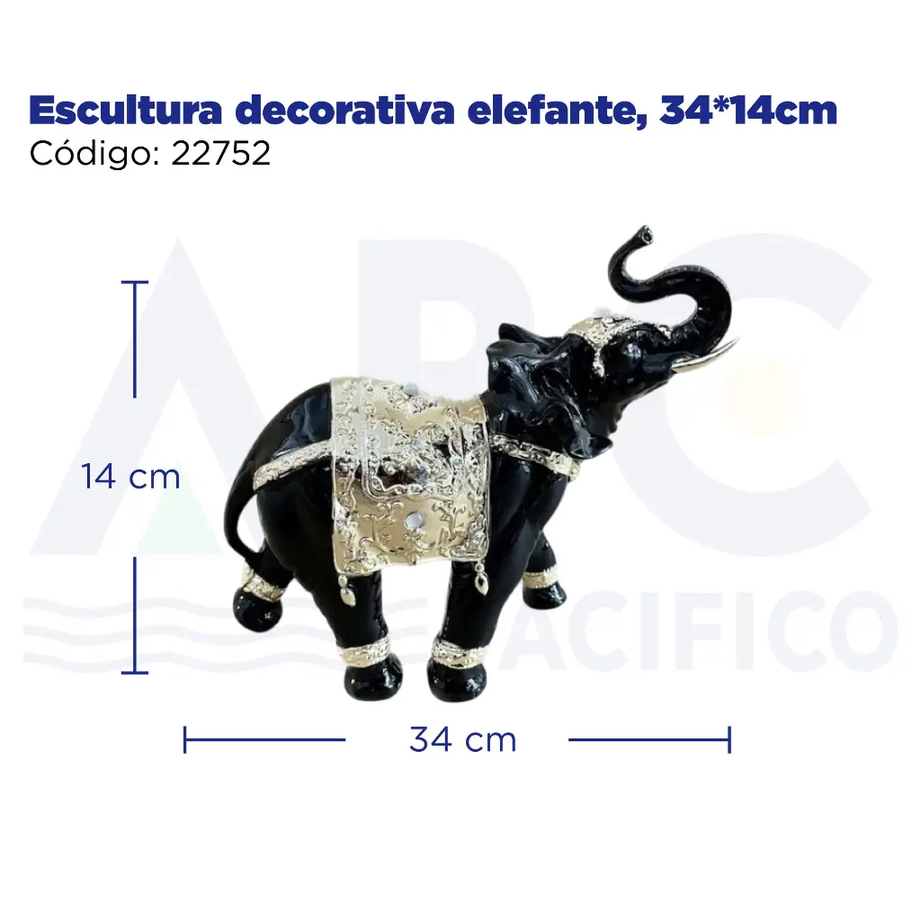 Escultura decorativa elefante, 34*14cm