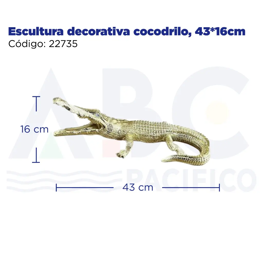 Escultura decorativa cocodrilo, 43*16cm