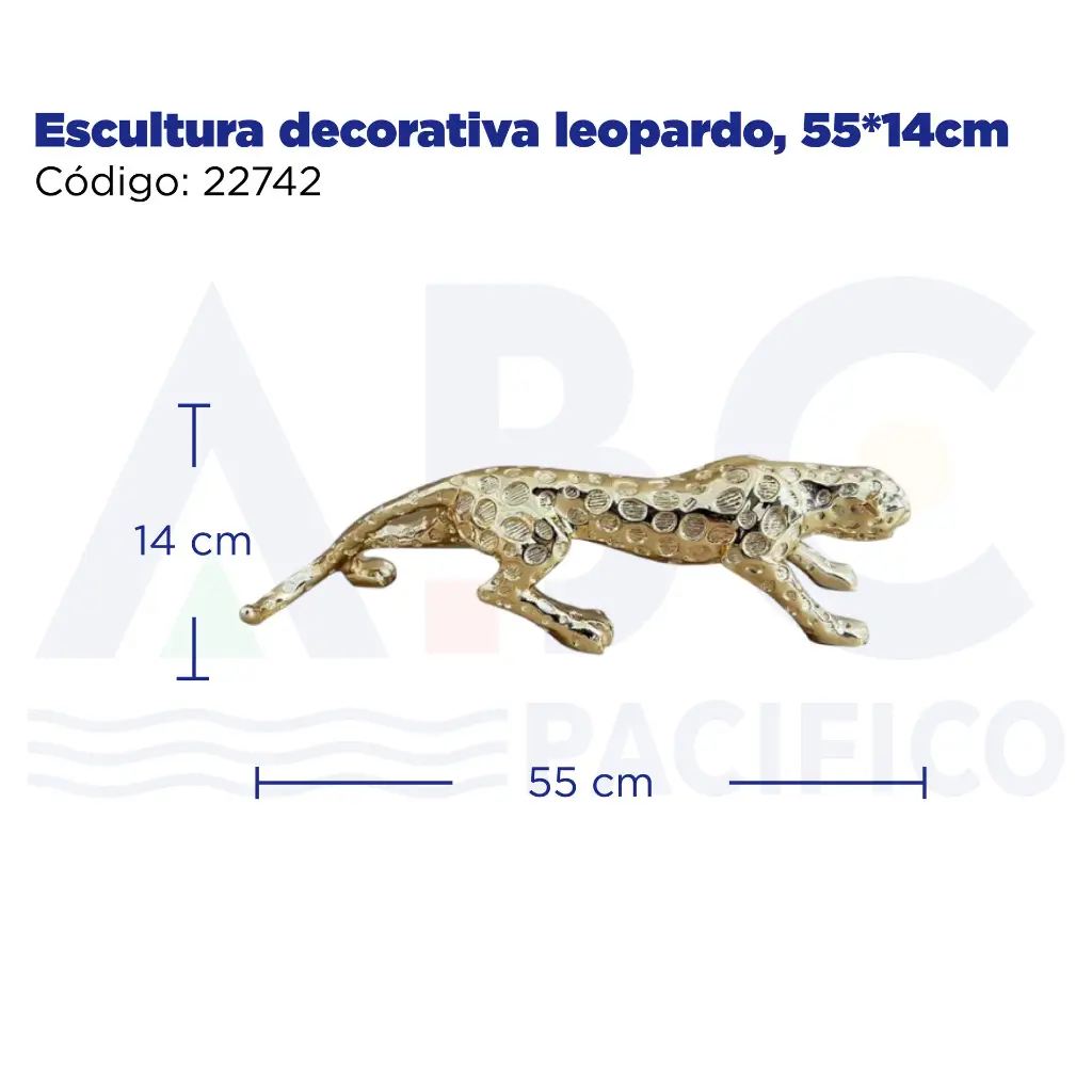 Escultura decorativa leopardo, 55*14cm