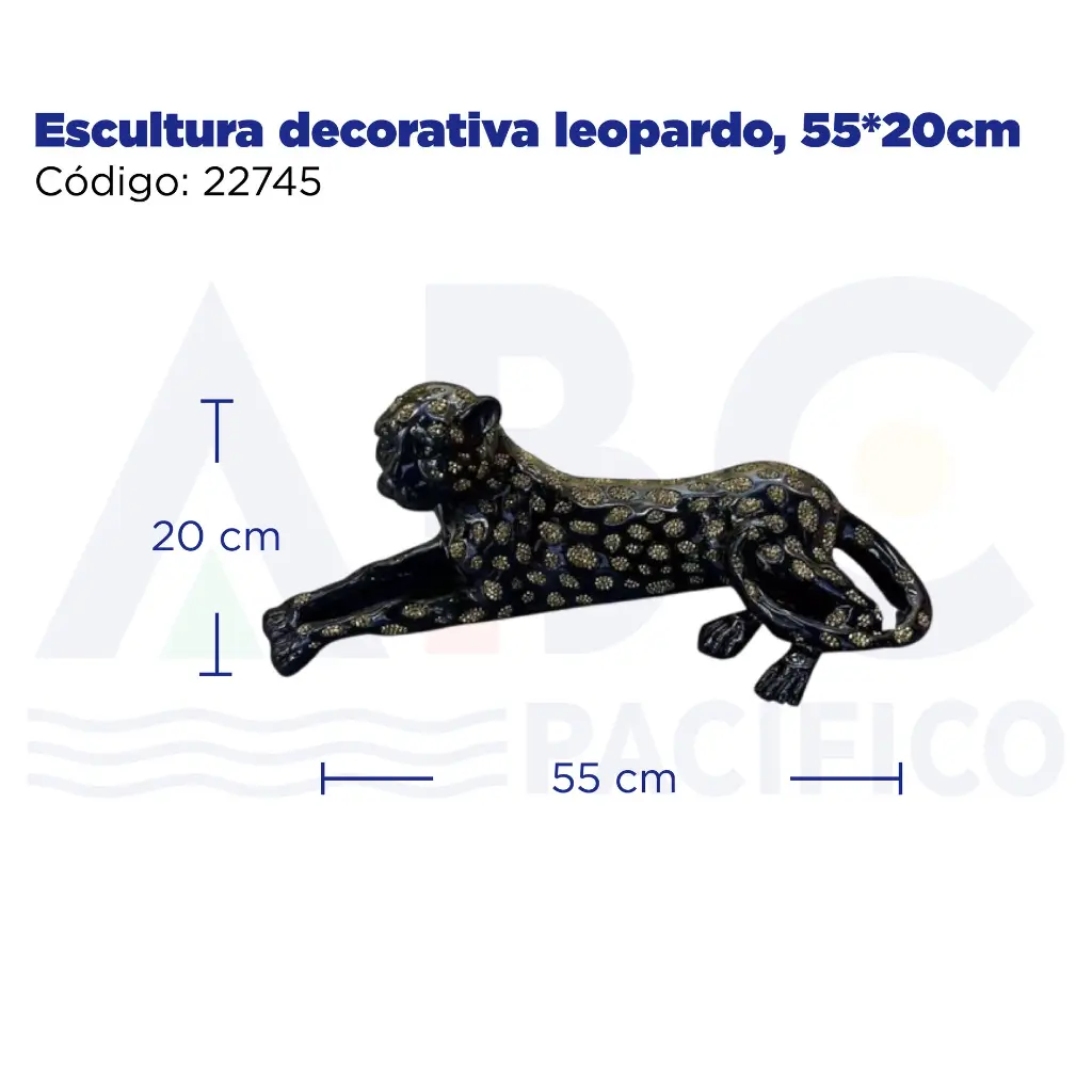 Escultura decorativa leopardo, 55*20cm