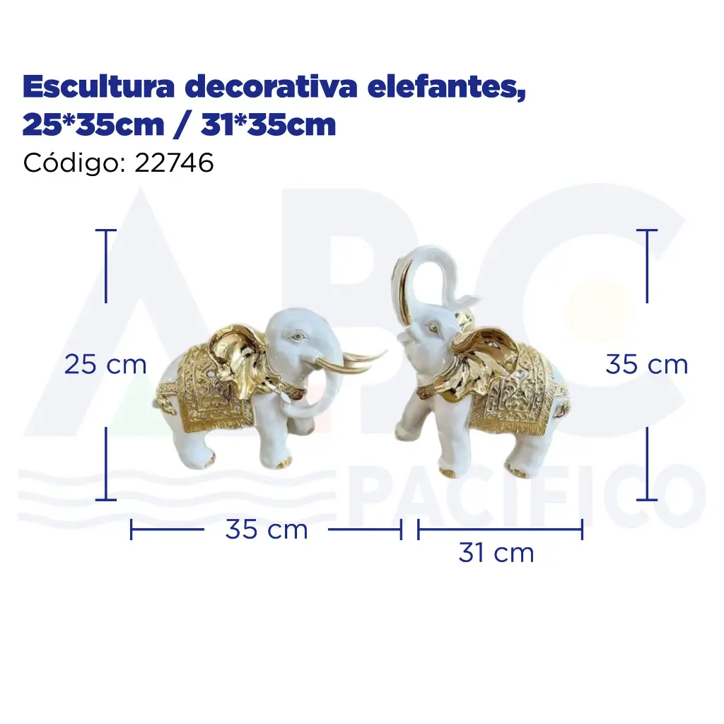 Escultura decorativa elefantes, 25*35cm / 31*35cm