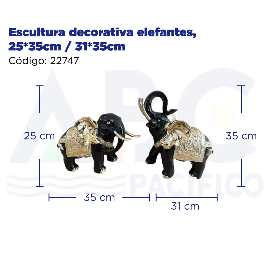 Escultura decorativa elefantes, 25*35cm / 31*35cm