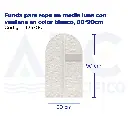Funda para ropa en media luna con ventana en color blanco, 60*90cm