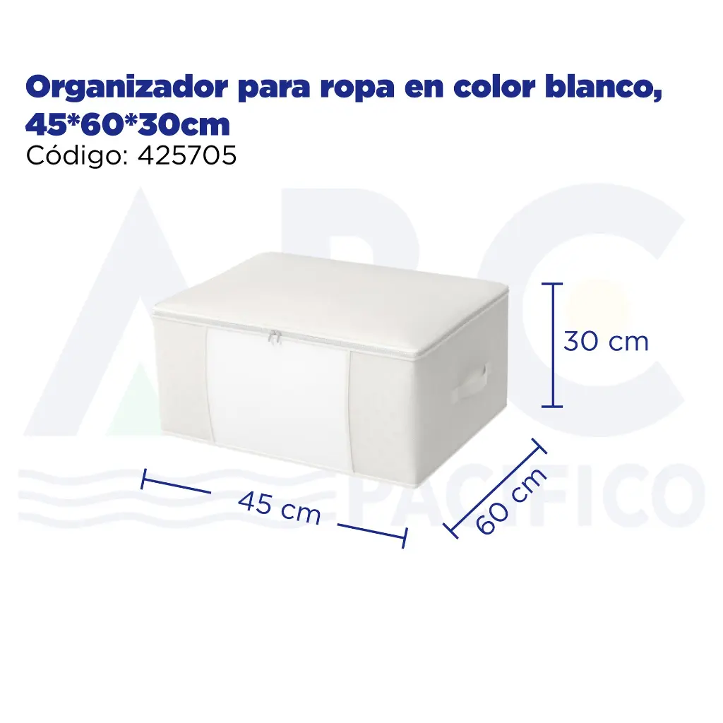 Organizador para ropa en color blanco, 45*60*30cm