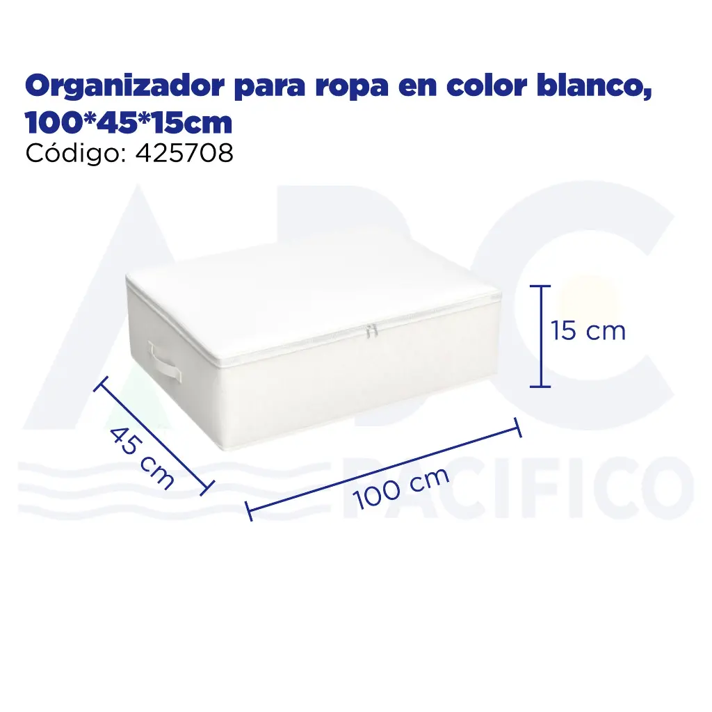 Organizador para ropa en color blanco, 100*45*15cm