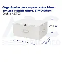 Organizador para ropa en color blanco con asa y doble cierre, 51*40*24cm