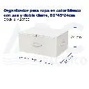 Organizador para ropa en color blanco con asa y doble cierre, 60*45*24cm