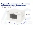 Organizador para ropa en color blanco con ventana y tapa, 40*30*20cm