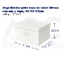 Organizador para ropa en color blanco con asa y tapa, 40*30*25cm