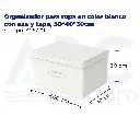 Organizador para ropa en color blanco con asa y tapa, 50*40*30cm