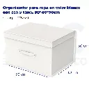 Organizador para ropa en color blanco con asa y tapa, 50*40*30cm