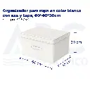 Organizador para ropa en color blanco con asa y tapa, 60*40*30cm