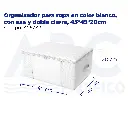 Organizador para ropa en color blanco, con asa y doble cierre, 45*45*20cm