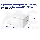 Organizador para ropa en color blanco, con asa y doble cierre, 60*45*30cm