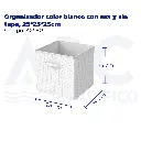 Organizador color blanco con asa y sin tapa, 25*25*25cm