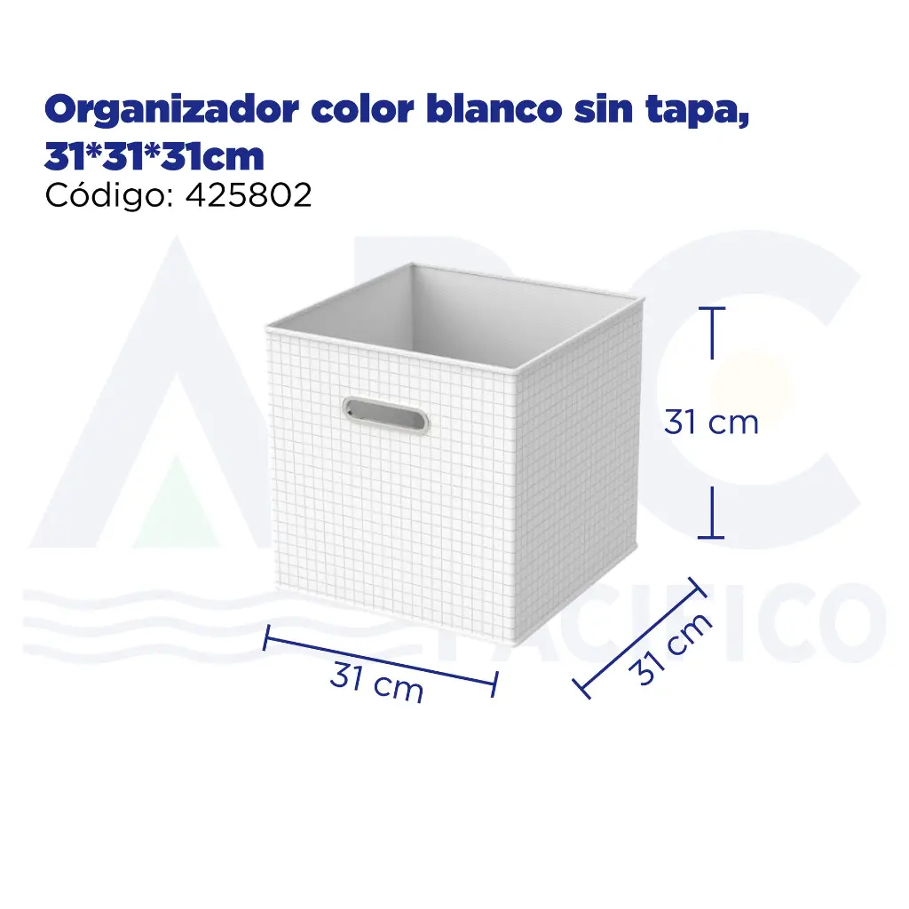 Organizador color blanco sin tapa, 31*31*31cm