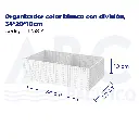 Organizador color blanco con división, 34*20*10cm