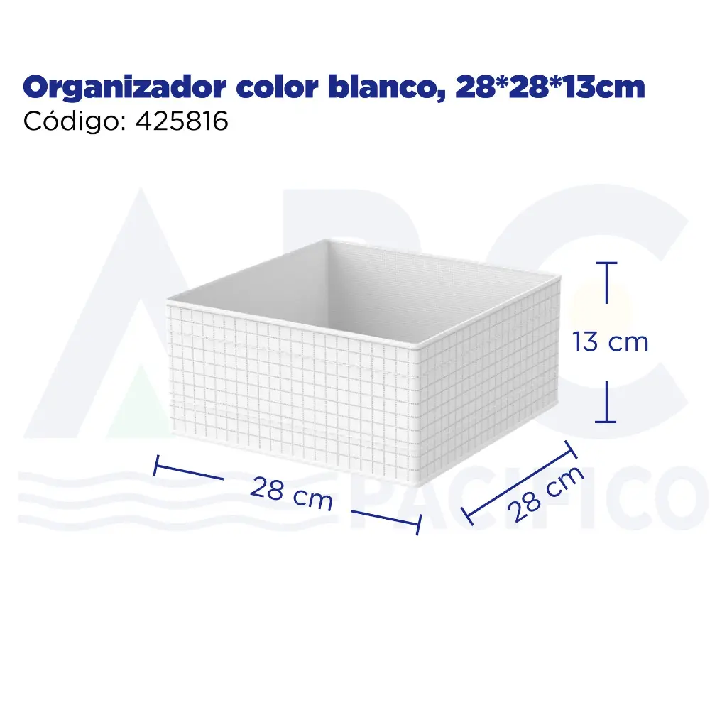 Organizador color blanco, 28*28*13cm