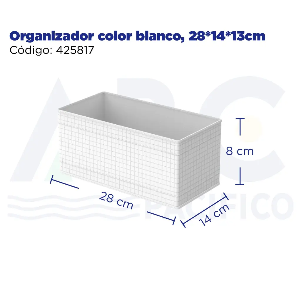 Organizador color blanco, 28*14*13cm