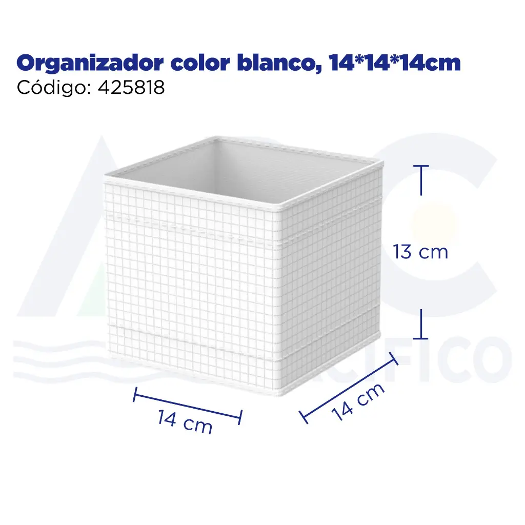Organizador color blanco, 14*14*14cm