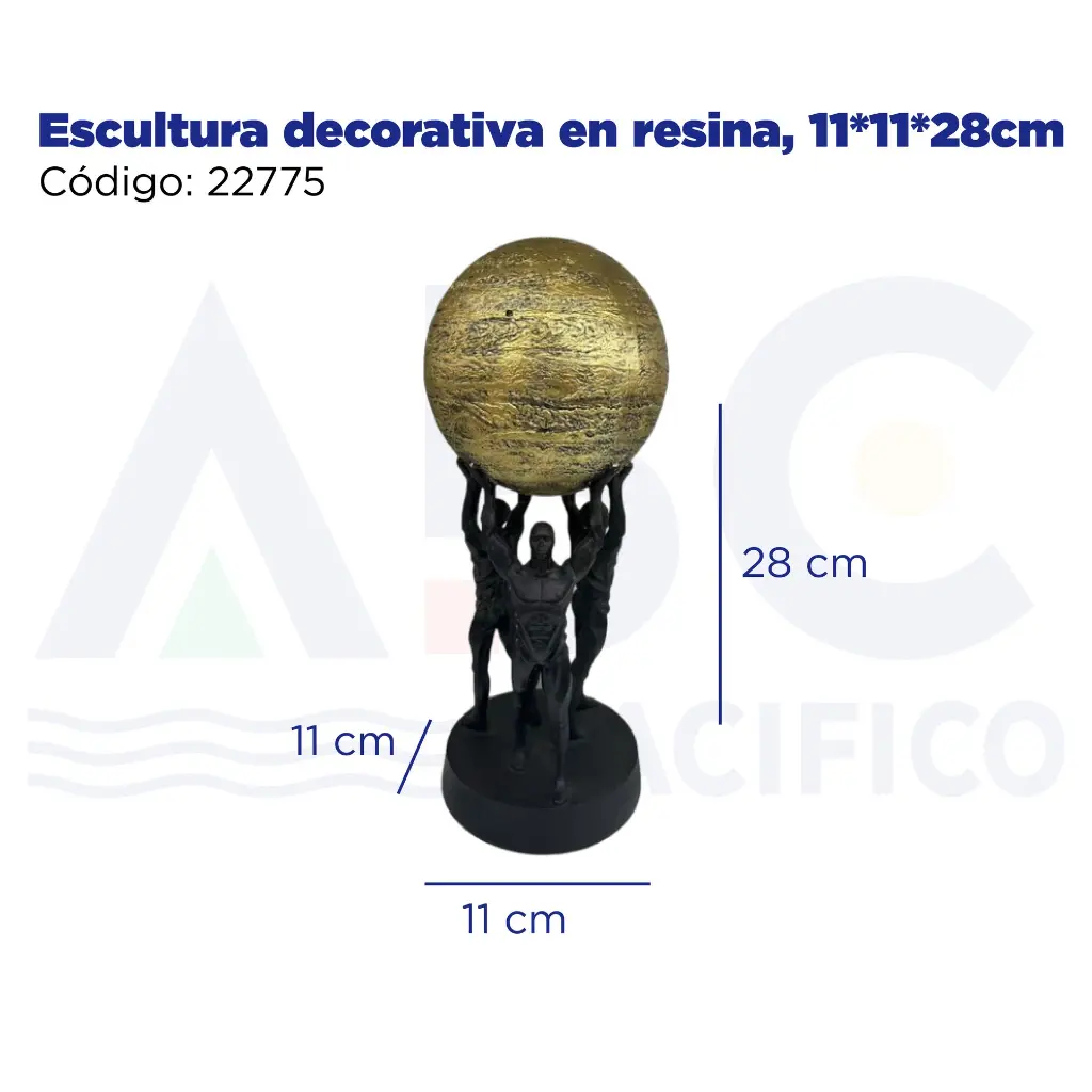Escultura decorativa en resina, 11*11*28cm