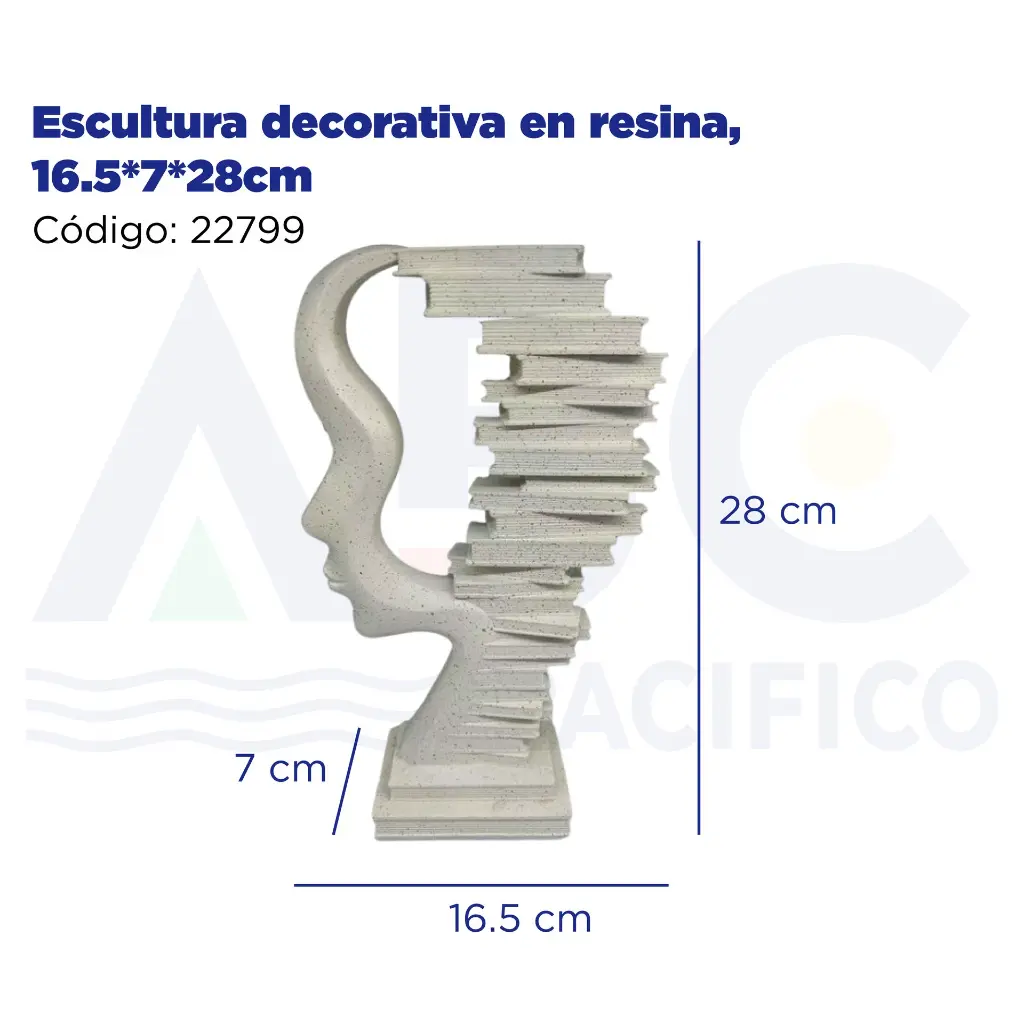 Escultura decorativa en resina, 16.5*7*28cm