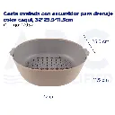 Cesta ovalada con escurridor para drenaje color caqui,   32*25.5*11.5cm
