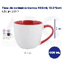 Taza de cerámica blanca 400ml, 10.5*9cm