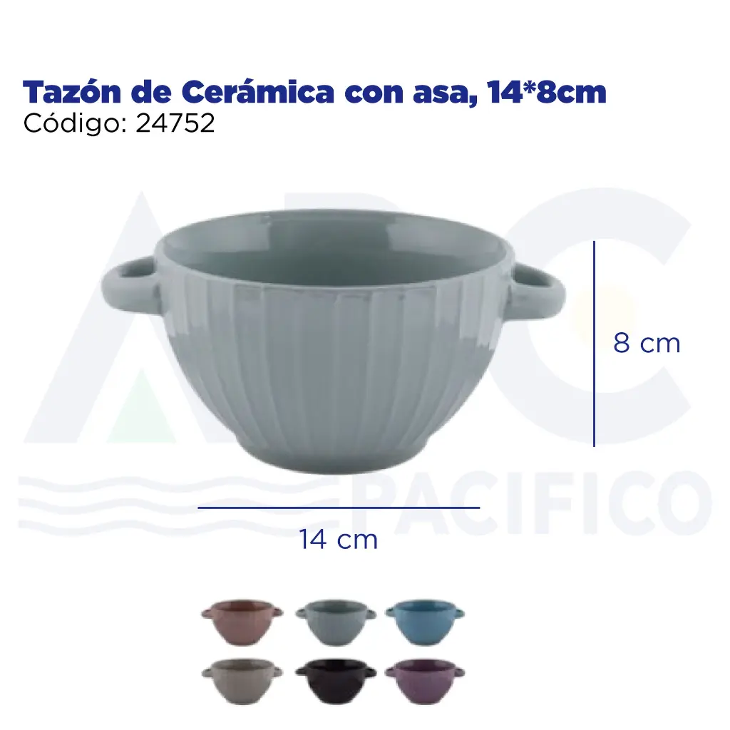Tazón de Cerámica con asa, 14*8cm