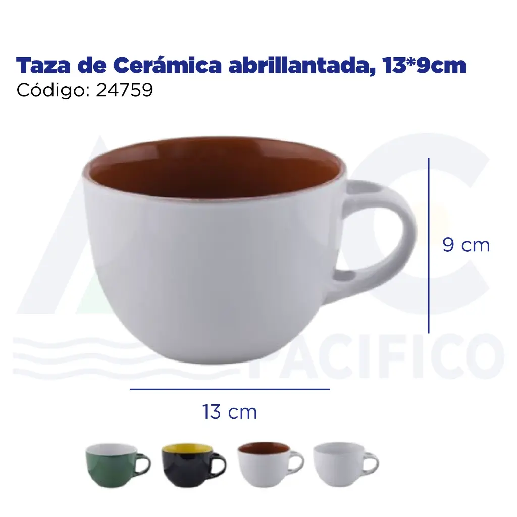 Taza de Cerámica abrillantada, 13*9cm